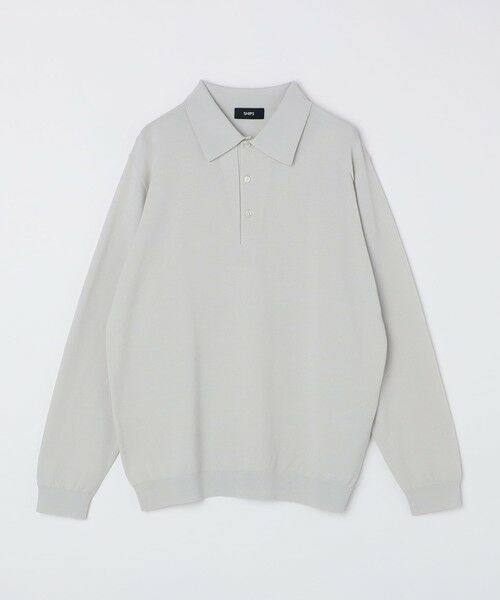 SHIPS / シップス ニット・セーター | SHIPS:〈手洗い可能/抗菌防臭〉16ゲージ インレイ ロングスリーブ ポロニット | 詳細3