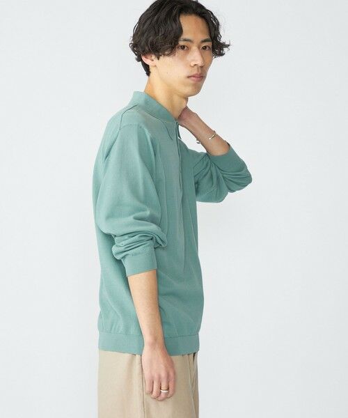 SHIPS / シップス ニット・セーター | SHIPS:〈手洗い可能/抗菌防臭〉16ゲージ インレイ ロングスリーブ ポロニット | 詳細13