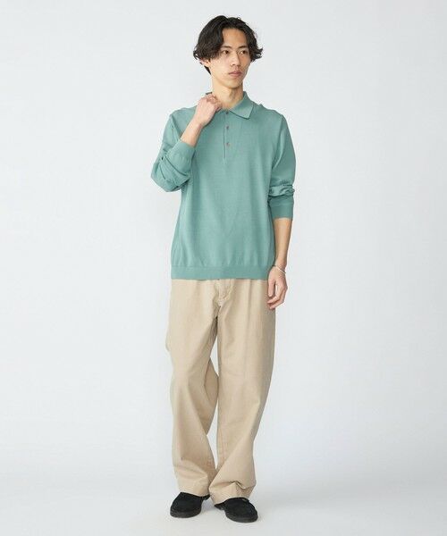 SHIPS / シップス ニット・セーター | SHIPS:〈手洗い可能/抗菌防臭〉16ゲージ インレイ ロングスリーブ ポロニット | 詳細5