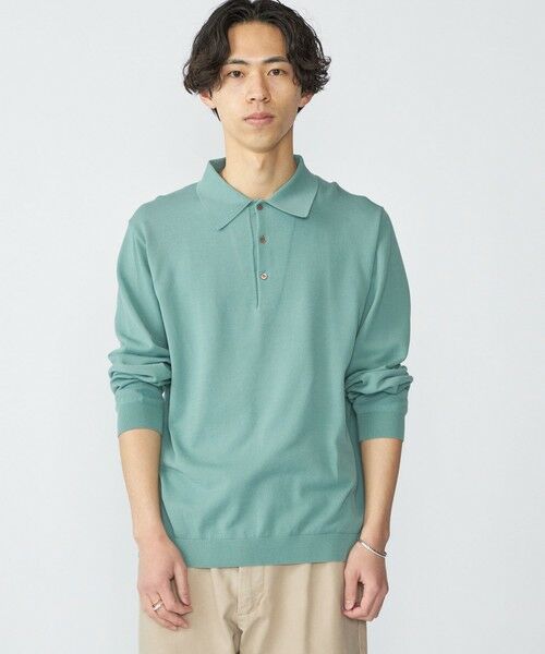 SHIPS / シップス ニット・セーター | SHIPS:〈手洗い可能/抗菌防臭〉16ゲージ インレイ ロングスリーブ ポロニット | 詳細10