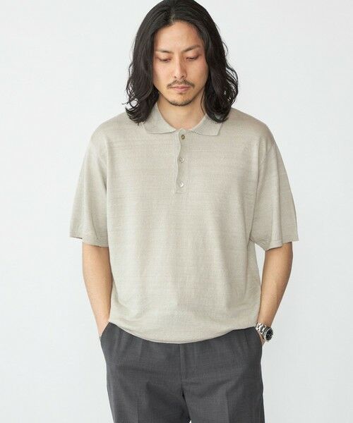 SHIPS / シップス ニット・セーター | SHIPS:〈手洗い可能〉12ゲージ イタリー リネン ニット ポロ ショートスリーブ | 詳細2