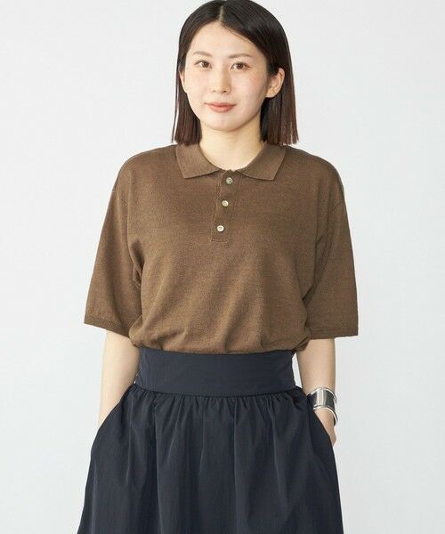 SHIPS / シップス ニット・セーター | SHIPS:〈手洗い可能〉12ゲージ イタリー リネン ニット ポロ ショートスリーブ | 詳細6