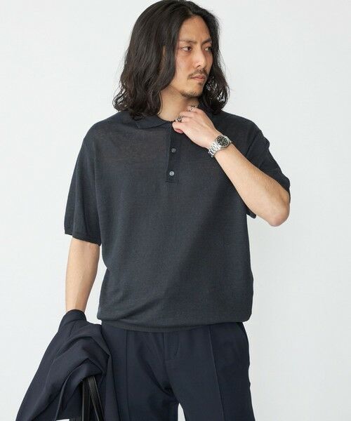 SHIPS / シップス ニット・セーター | SHIPS:〈手洗い可能〉12ゲージ イタリー リネン ニット ポロ ショートスリーブ | 詳細18