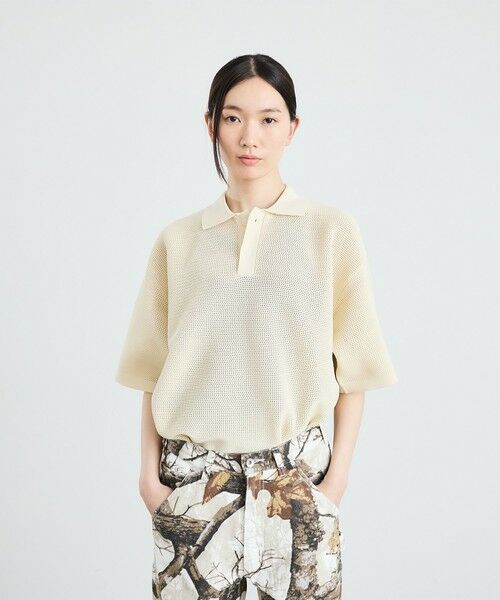 SHIPS / シップス ニット・セーター | City Ambient Products:〈手洗い可能〉ポリエステル メッシュ ニット ショートスリーブ ポロ | 詳細1