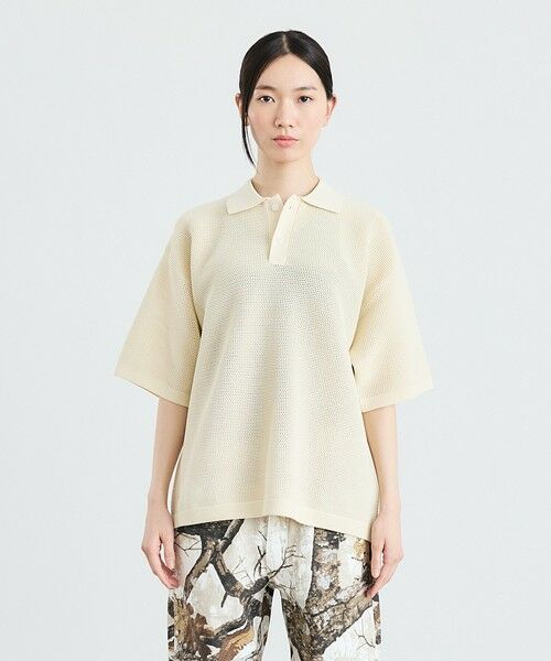 SHIPS / シップス ニット・セーター | City Ambient Products:〈手洗い可能〉ポリエステル メッシュ ニット ショートスリーブ ポロ | 詳細3