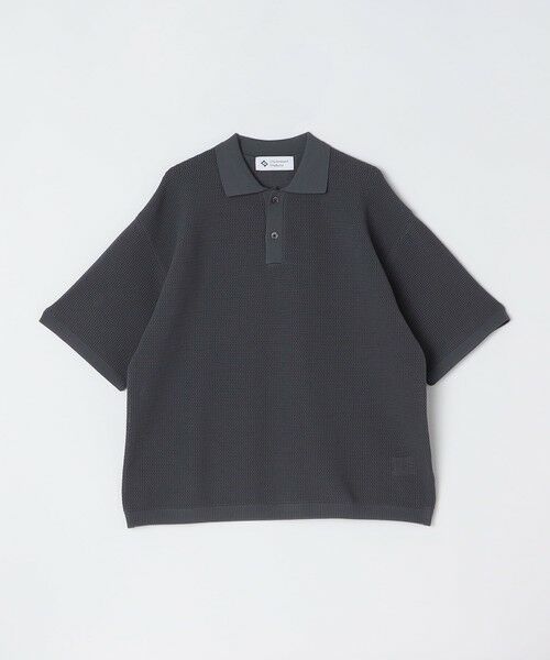 SHIPS / シップス ニット・セーター | City Ambient Products:〈手洗い可能〉ポリエステル メッシュ ニット ショートスリーブ ポロ(ダークグレー)