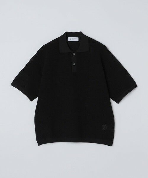 SHIPS / シップス ニット・セーター | City Ambient Products:〈手洗い可能〉ポリエステル メッシュ ニット ショートスリーブ ポロ(ブラック)