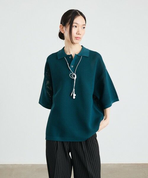 SHIPS / シップス ニット・セーター | City Ambient Products:〈手洗い可能〉ポリエステル メッシュ ニット ショートスリーブ ポロ | 詳細16