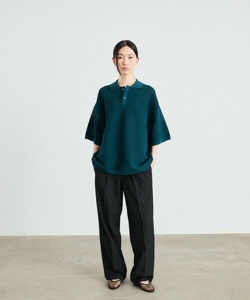 SHIPS / シップス ニット・セーター | City Ambient Products:〈手洗い可能〉ポリエステル メッシュ ニット ショートスリーブ ポロ | 詳細17