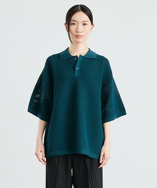 SHIPS / シップス ニット・セーター | City Ambient Products:〈手洗い可能〉ポリエステル メッシュ ニット ショートスリーブ ポロ | 詳細18