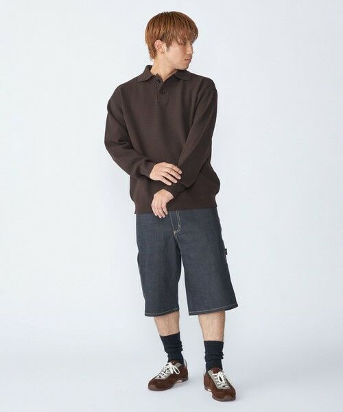 SHIPS / シップス ニット・セーター | City Ambient Products:〈手洗い可能〉ポリエステル メッシュ ニット ポロ ロングスリーブ | 詳細9