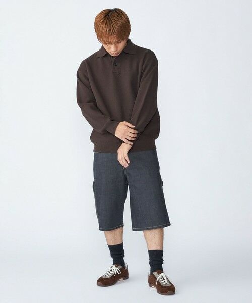 SHIPS / シップス ニット・セーター | City Ambient Products:〈手洗い可能〉ポリエステル メッシュ ニット ポロ ロングスリーブ | 詳細5