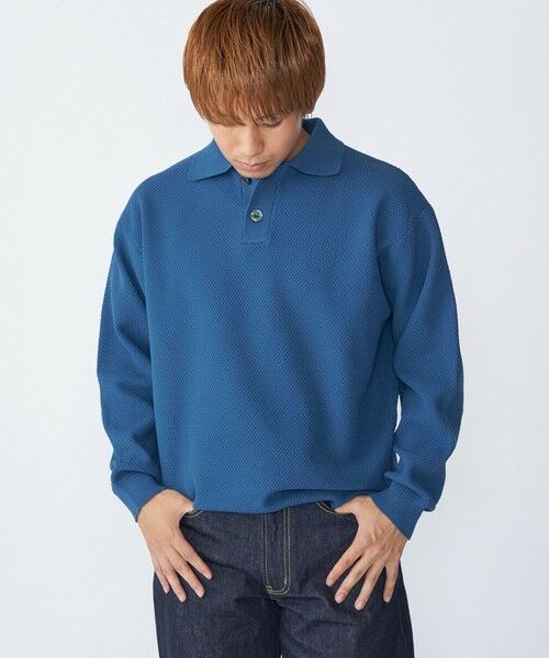 SHIPS / シップス ニット・セーター | City Ambient Products:〈手洗い可能〉ポリエステル メッシュ ニット ポロ ロングスリーブ | 詳細12