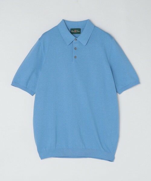 SHIPS / シップス ニット・セーター | ALANPAINE: 14ゲージ コットン ニット ポロシャツ(ライトブルー)