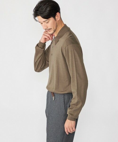 SHIPS / シップス ニット・セーター | 【SHIPS別注】JOHNSMEDLEY: 50th ANNIV ISIS ロングスリーブ ニット ポロシャツ | 詳細16