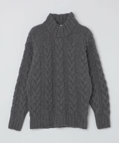 SHIPS / シップス ニット・セーター | 【SHIPS別注】GRAY: ケーブル編み タートルネック ニット