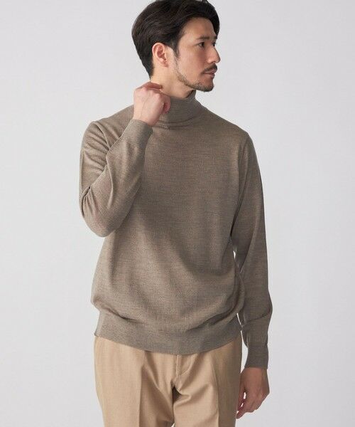 SHIPS / シップス ニット・セーター | SHIPS: HANDFRAME 16ゲージ タートルネック ニット(ライトカーキ)