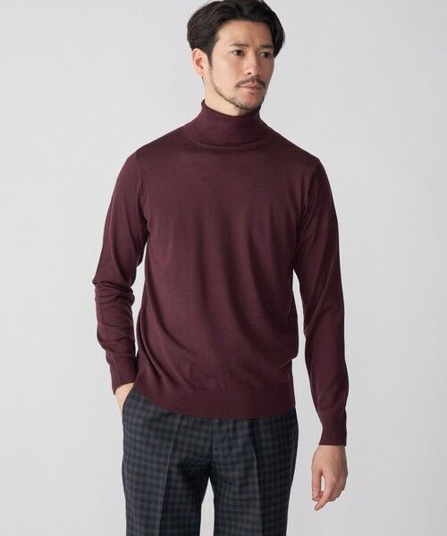 SHIPS / シップス ニット・セーター | SHIPS: HANDFRAME 16ゲージ タートルネック ニット(ワイン)
