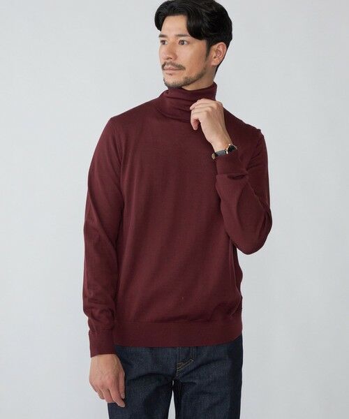 SHIPS / シップス ニット・セーター | SHIPS: HANDFRAME 16ゲージ タートルネック ニット(ボルドー)