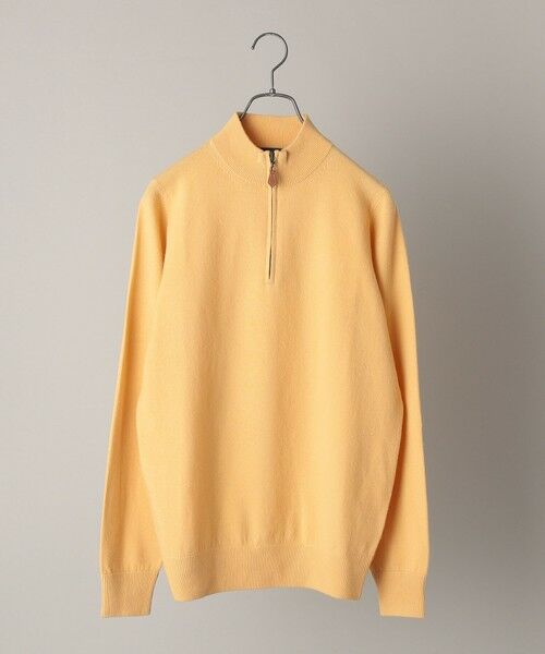 SHIPS / シップス ニット・セーター | ALAN PAINE:12ゲージ ジーロンラム ジップモック ニット(イエロー)