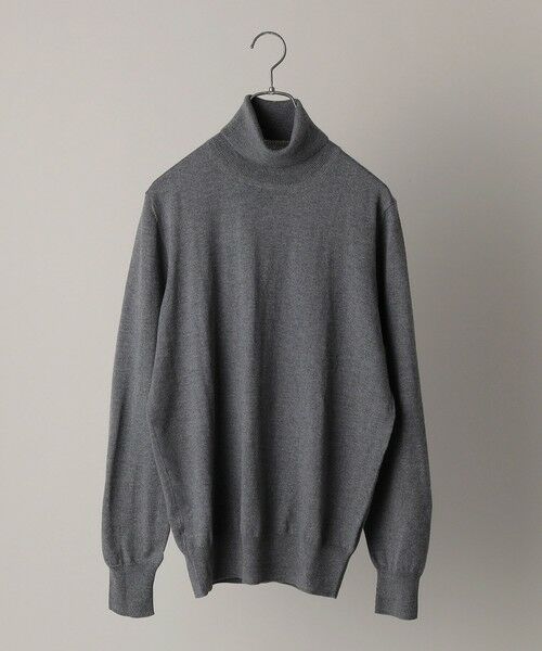 SHIPS / シップス ニット・セーター | ALAN PAINE: 12ゲージ メリノウール タートルネック ニット(チャコールグレー)