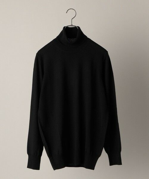 SHIPS / シップス ニット・セーター | ALAN PAINE: 12ゲージ メリノウール タートルネック ニット(ブラック)