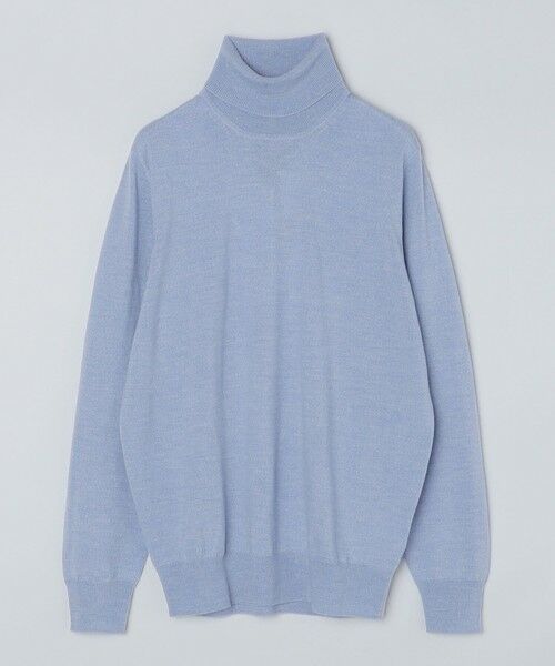 SHIPS / シップス ニット・セーター | ALAN PAINE: 12ゲージ メリノウール タートルネック ニット(ライトブルー)