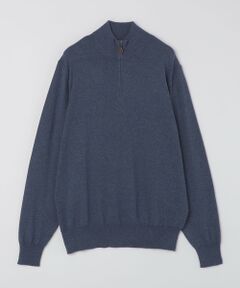 SHIPS / シップス ニット・セーター | ALANPAINE 12ゲージ ウール/コットン クォータージップ モックネック ニット