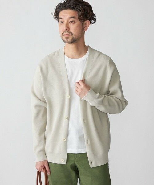 SHIPS / シップス カーディガン・ボレロ | SHIPS:〈手洗い可能〉12ゲージ ペーパーヤーン Vネック カーディガン(ライトグレー)