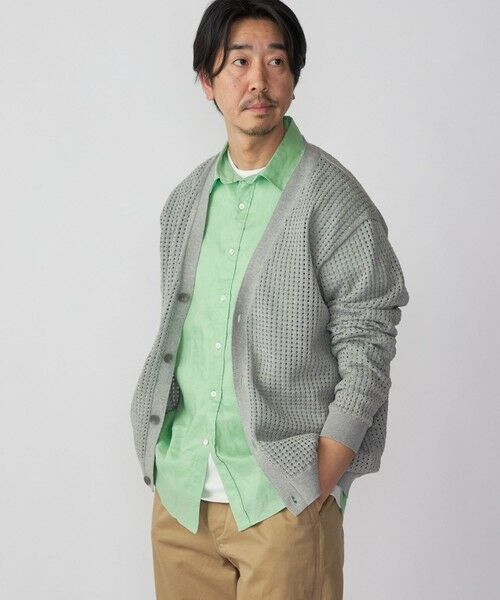 SHIPS / シップス カーディガン・ボレロ | SHIPS:〈手洗い可能〉12ゲージ クロシェライク アイレット カーディガン(グレー)