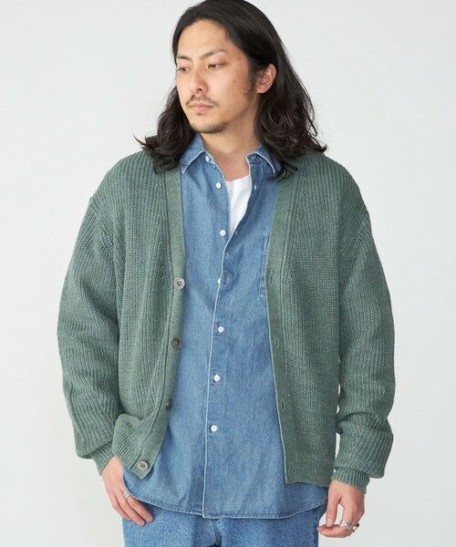 SHIPS / シップス カーディガン・ボレロ | SHIPS: 9GG サンフェード リネン Vネック カーディガン | 詳細9