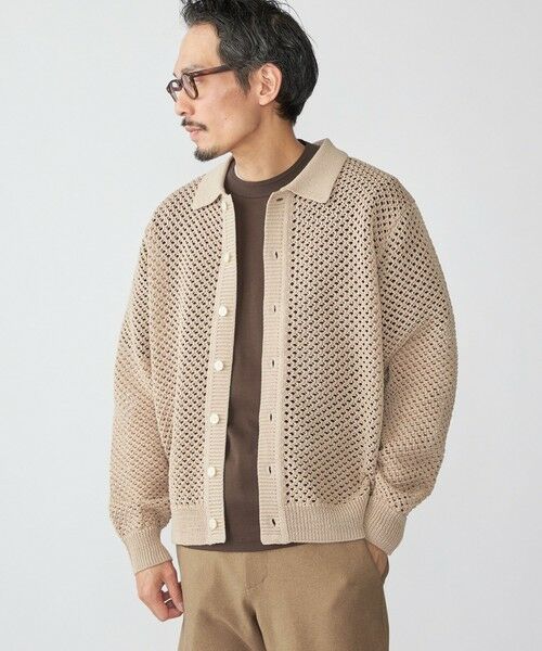 SHIPS / シップス カーディガン・ボレロ | SHIPS:〈手洗い可能〉メッシュ ニット カーディガン(ベージュ)