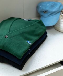 SHIPS / シップス カーディガン・ボレロ | 【SHIPS別注】LACOSTE: コットン/ポリエステル Vネック カーディガン 24FW