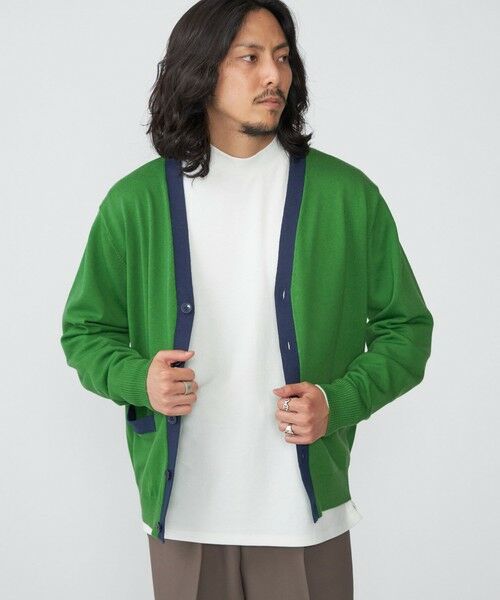 SHIPS / シップス カーディガン・ボレロ | SHIPS:〈手洗い可能〉ICE WOOL カラーパネル Vネック ニット カーディガン | 詳細5