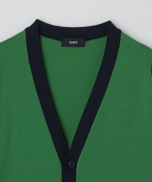 SHIPS / シップス カーディガン・ボレロ | SHIPS:〈手洗い可能〉ICE WOOL カラーパネル Vネック ニット カーディガン | 詳細8