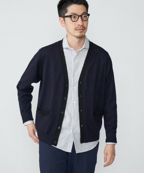 SHIPS / シップス カーディガン・ボレロ | SHIPS:〈手洗い可能〉ICE WOOL カラーパネル Vネック ニット カーディガン | 詳細15