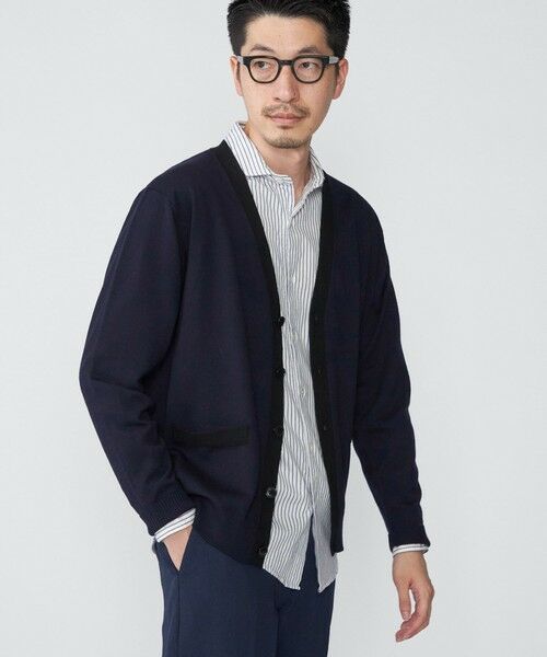 SHIPS / シップス カーディガン・ボレロ | SHIPS:〈手洗い可能〉ICE WOOL カラーパネル Vネック ニット カーディガン | 詳細18