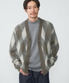 SHIPS / シップス カーディガン・ボレロ | SHIPS: モヘヤ アーガイル Vネック ニット カーディガン