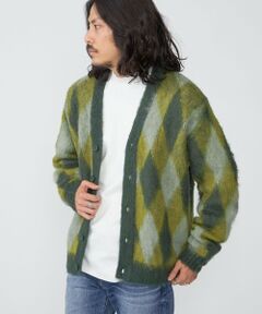 SHIPS / シップス カーディガン・ボレロ | SHIPS: モヘヤ アーガイル Vネック ニット カーディガン