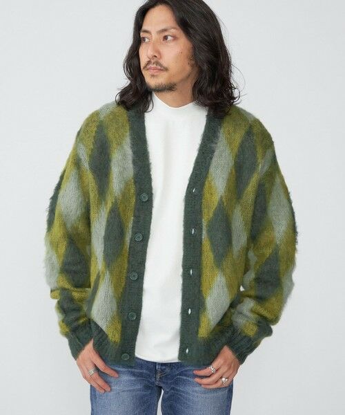 SHIPS / シップス カーディガン・ボレロ | SHIPS: モヘヤ アーガイル Vネック ニット カーディガン | 詳細5