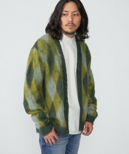 SHIPS / シップス カーディガン・ボレロ | SHIPS: モヘヤ アーガイル Vネック ニット カーディガン | 詳細8