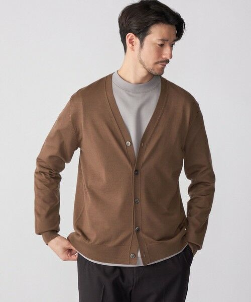 SHIPS / シップス カーディガン・ボレロ | SHIPS: ハンドフレーム 16ゲージ Vネック カーディガン ニット(キャメル)