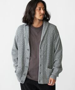 SHIPS / シップス カーディガン・ボレロ | SHIPS:〈手洗い可能〉ウール コットン アラン ショールカラー カーディガン