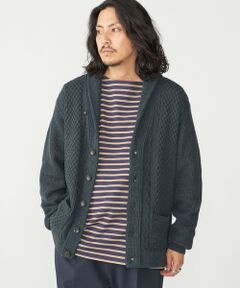 SHIPS / シップス カーディガン・ボレロ | SHIPS:〈手洗い可能〉ウール コットン アラン ショールカラー カーディガン