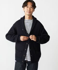 SHIPS / シップス カーディガン・ボレロ | SHIPS:〈手洗い可能〉ウール コットン アラン ショールカラー カーディガン
