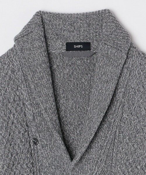 SHIPS / シップス カーディガン・ボレロ | SHIPS:〈手洗い可能〉ウール コットン アラン ショールカラー カーディガン | 詳細4