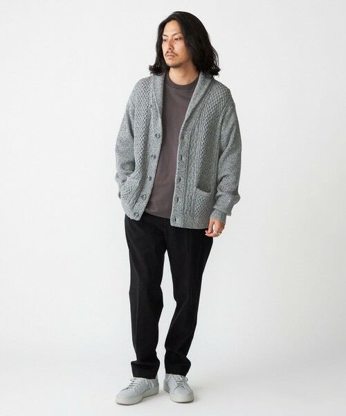 SHIPS / シップス カーディガン・ボレロ | SHIPS:〈手洗い可能〉ウール コットン アラン ショールカラー カーディガン | 詳細1