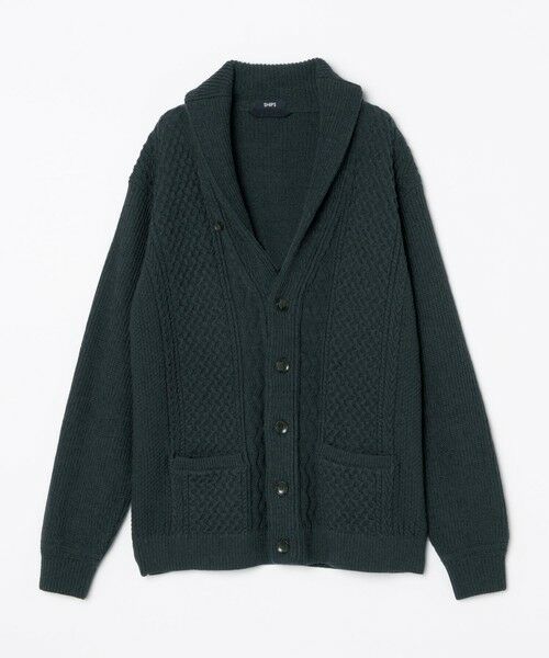 SHIPS / シップス カーディガン・ボレロ | SHIPS:〈手洗い可能〉ウール コットン アラン ショールカラー カーディガン | 詳細12