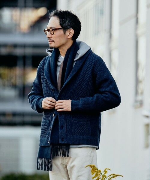 SHIPS / シップス カーディガン・ボレロ | SHIPS:〈手洗い可能〉ウール コットン アラン ショールカラー カーディガン | 詳細17