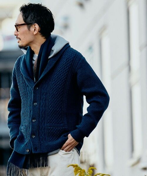 SHIPS / シップス カーディガン・ボレロ | SHIPS:〈手洗い可能〉ウール コットン アラン ショールカラー カーディガン | 詳細18